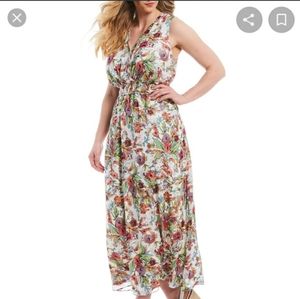 London Times plus size floral print maxi dress